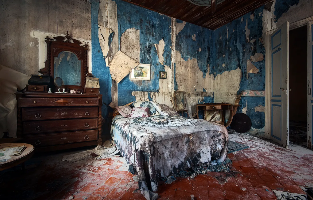 Photo wallpaper room, bed, interior