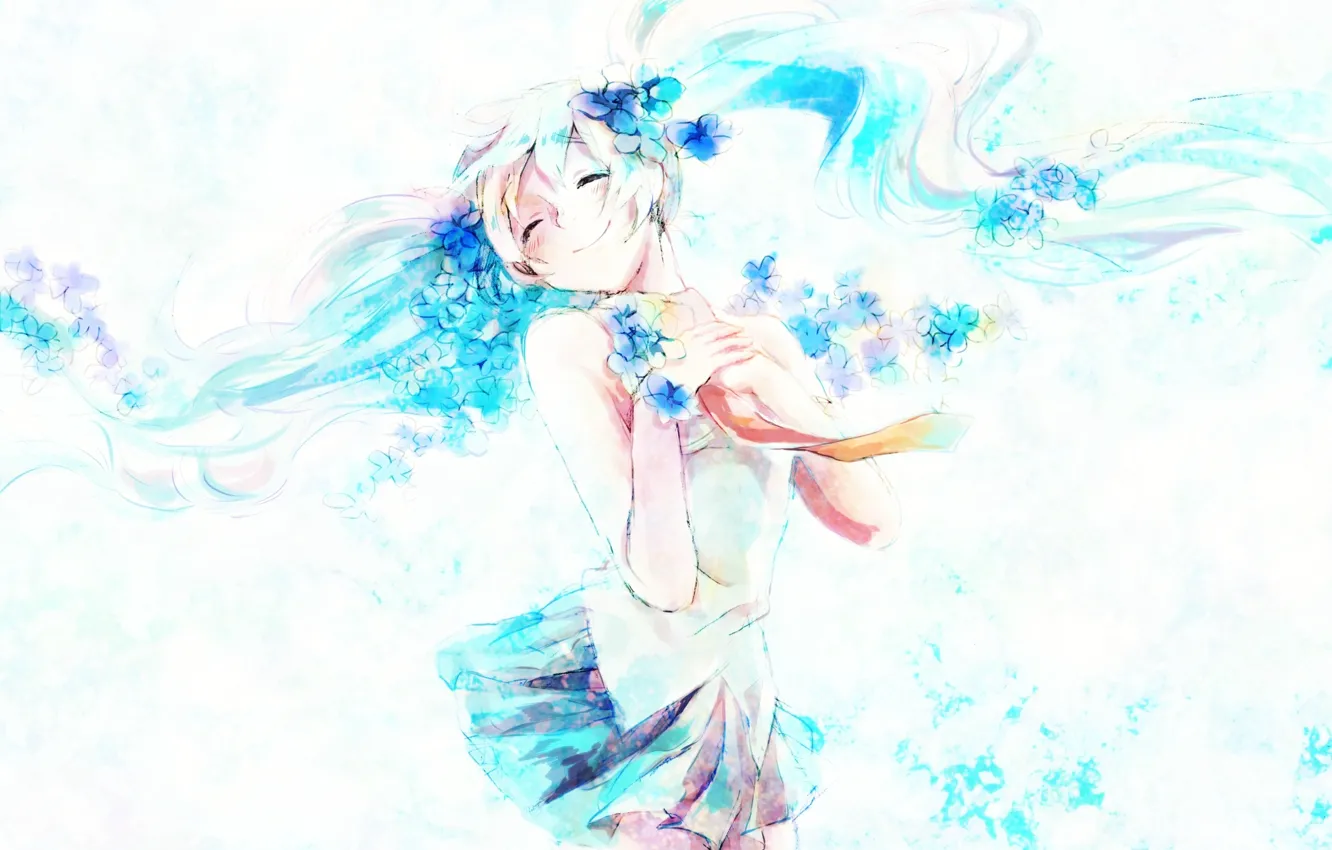 Photo wallpaper smile, vocaloid, Vocaloid, smile, Hatsune Miku, miku hatsune