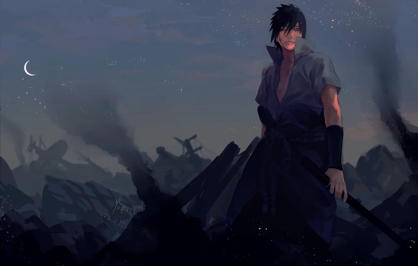 Photo wallpaper Uchiha Sasuke, NARUTO, Fanart, Pixiv, Fanart From Pixiv