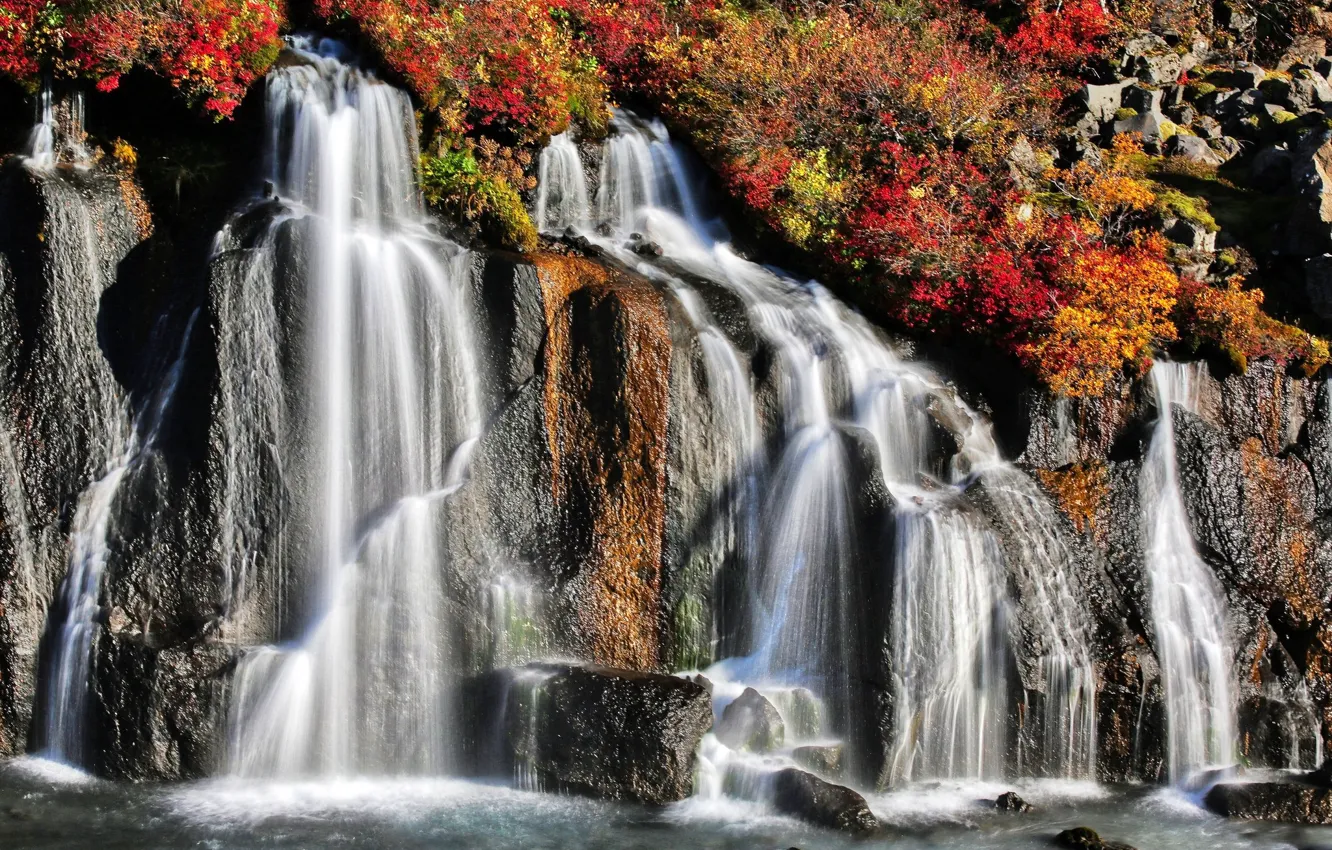 Photo wallpaper nature, waterfall, stream
