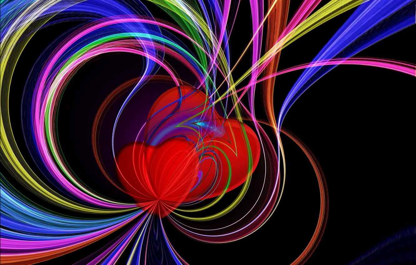 Photo wallpaper abstraction, strip, background, hearts