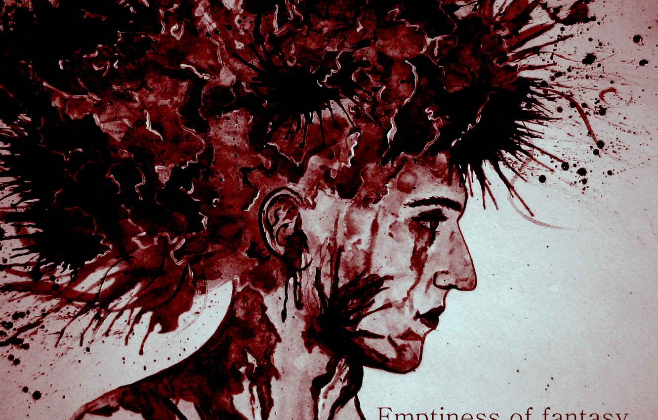 Photo wallpaper fantasy, blood, thoughts, brain, art, Emptiness of fantasy