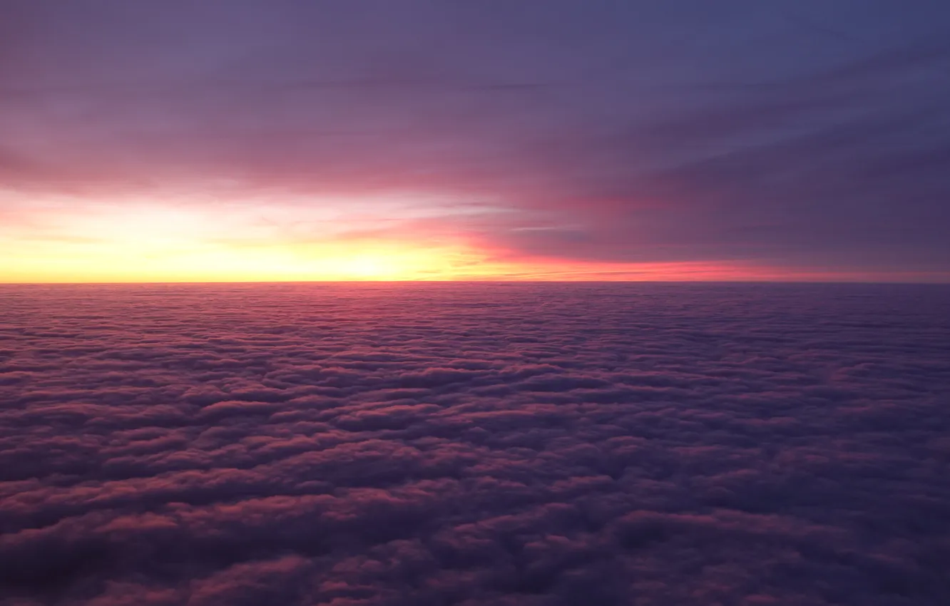 Photo wallpaper the sky, the sun, clouds, horizon