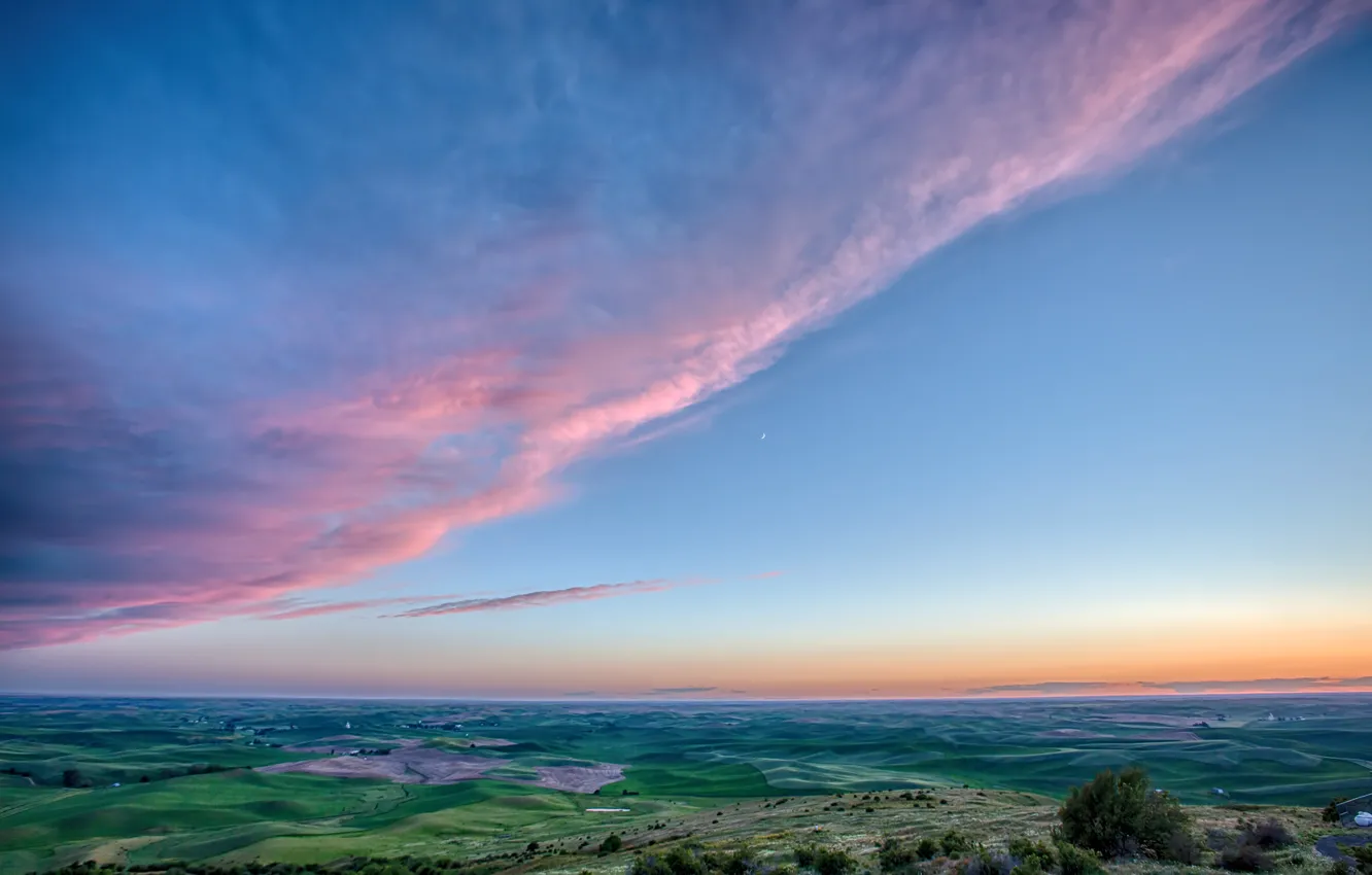 Photo wallpaper the sky, clouds, sunset, nature