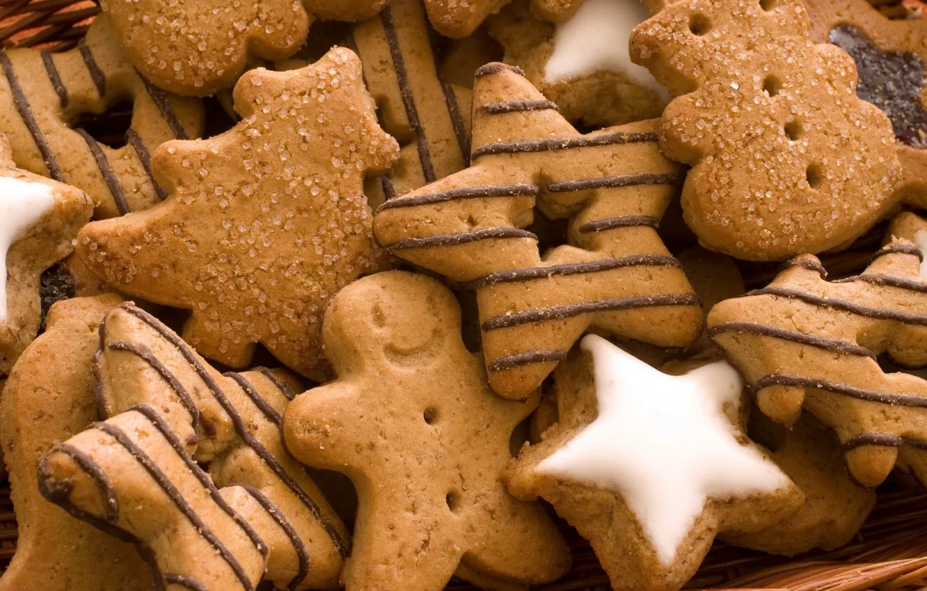 Photo wallpaper food, cookies, sweets, stars, pastry, cakes