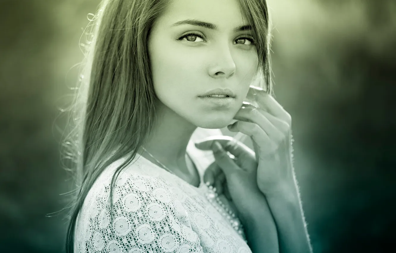 Photo wallpaper look, portrait, natural light, Lera