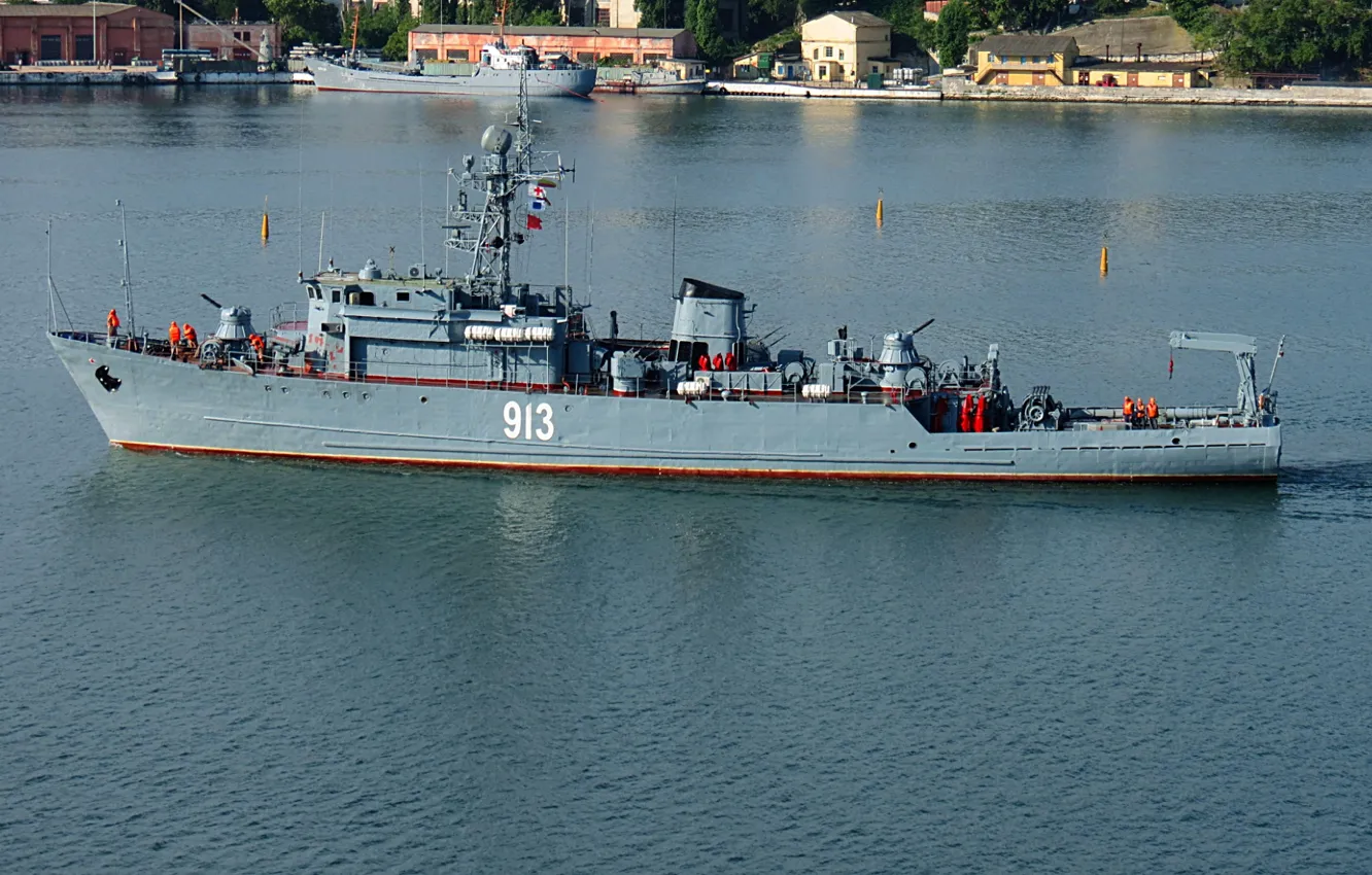 Photo wallpaper sea, aquamarine, minesweeper, Kovrovets, project 266m