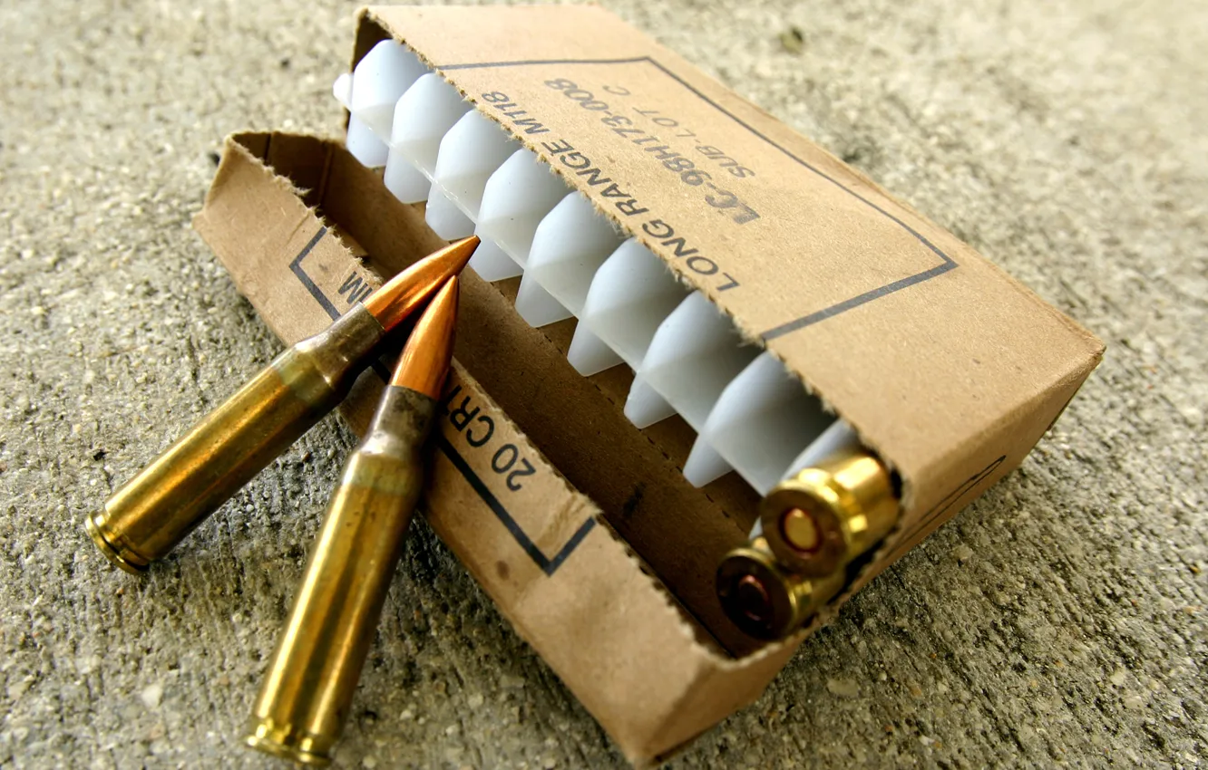 Photo wallpaper ammunition, M1A rifle, caliber 7.62x51mm