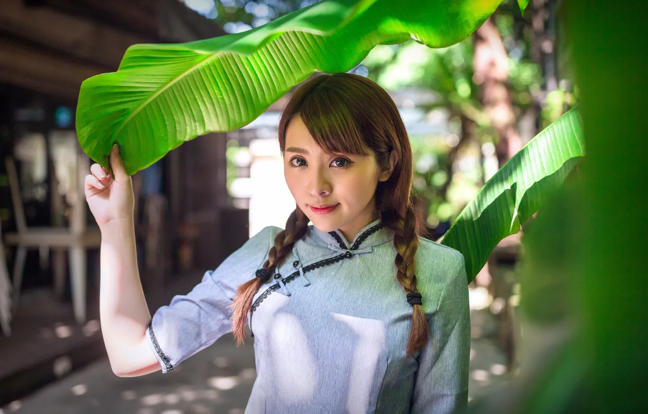 Photo wallpaper summer, look, face, hair, braid, cutie