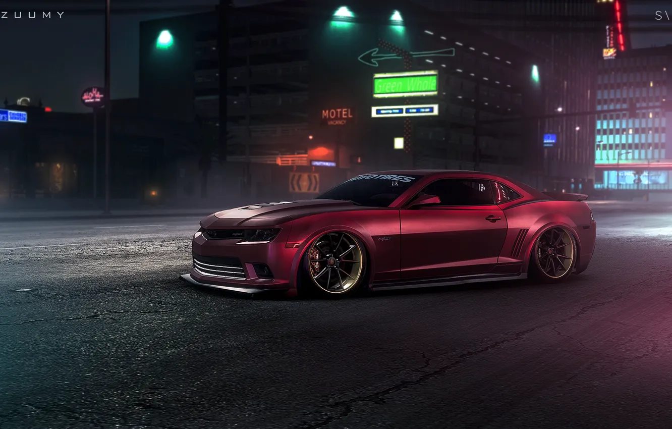 Photo wallpaper Camaro, USA, Need for Speed, Photoshop, cars, art, stance, Chevroet