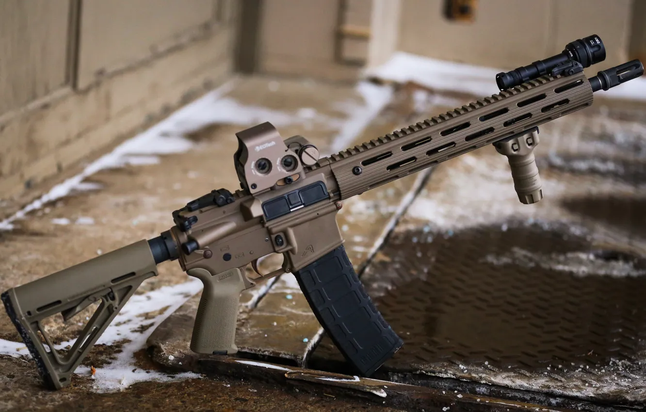 Photo wallpaper weapons, collimator, assault rifle, magpul