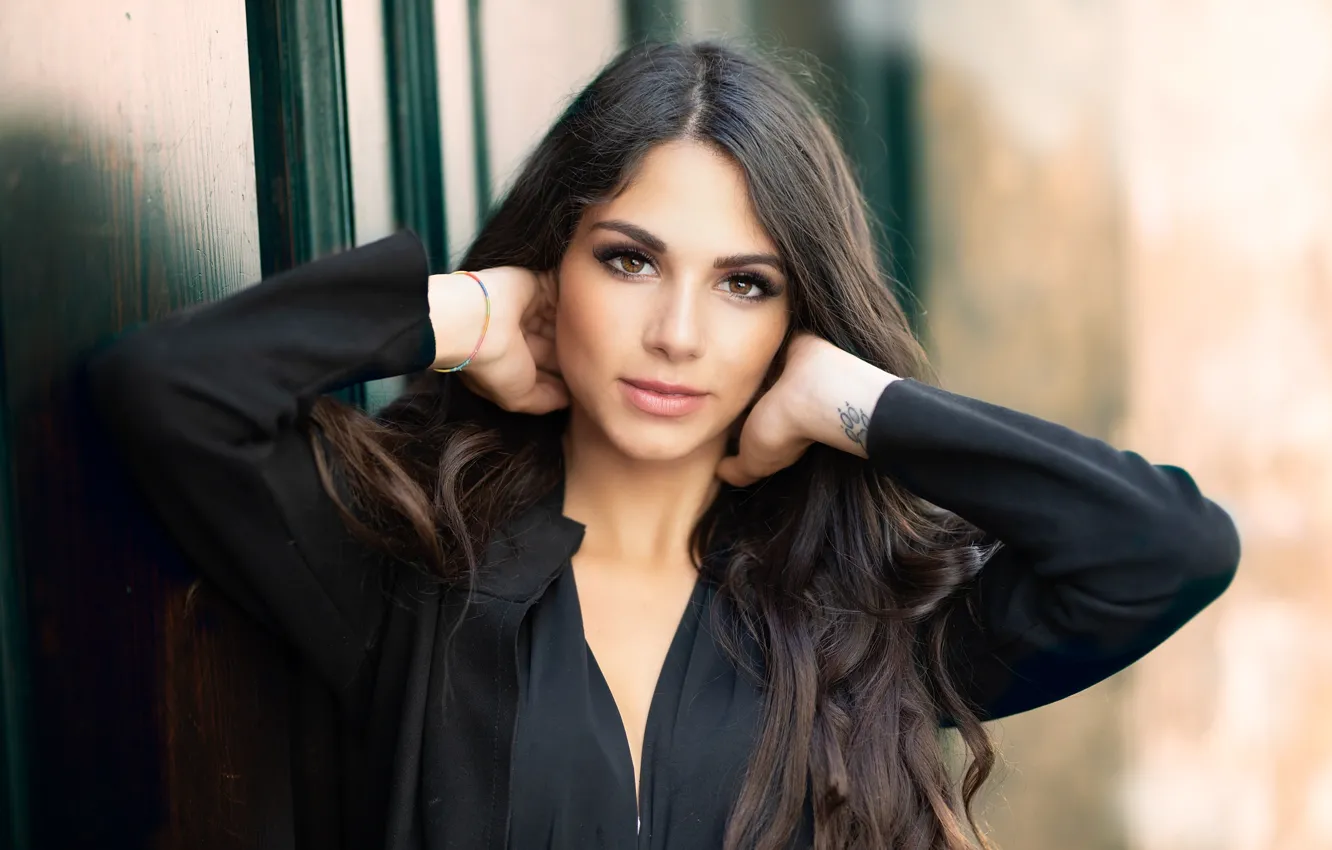 Photo wallpaper look, girl, hair, Sabrina