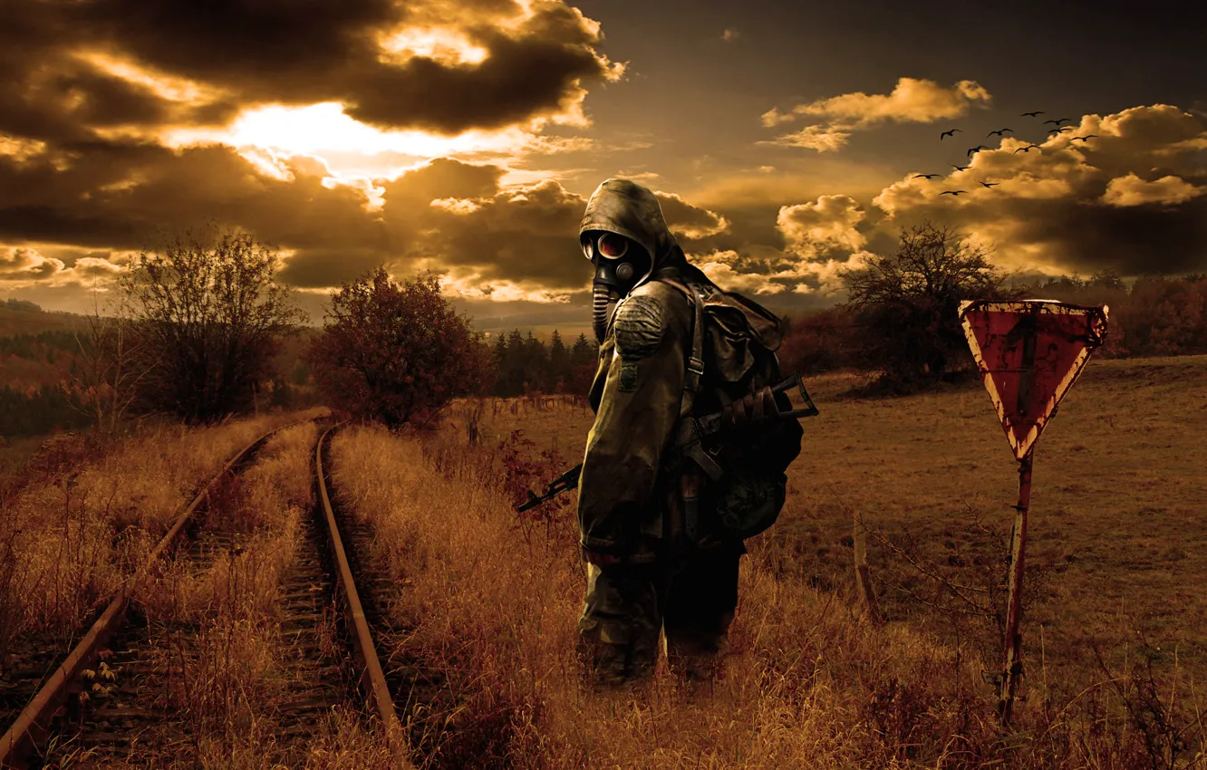 Photo wallpaper the sun, sunset, nature, the evening, Stalker, Stalker