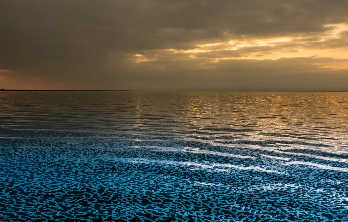 Photo wallpaper sea, the sky, landscape, sunset