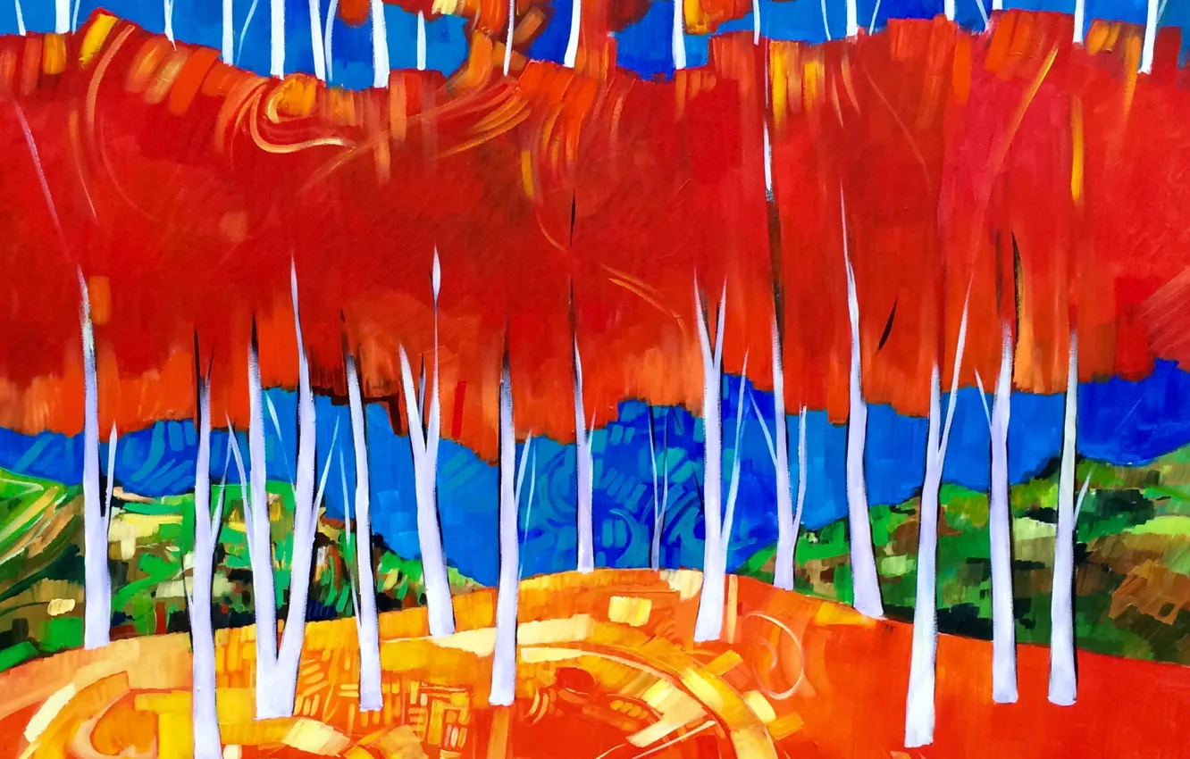 Photo wallpaper trees, nature, picture