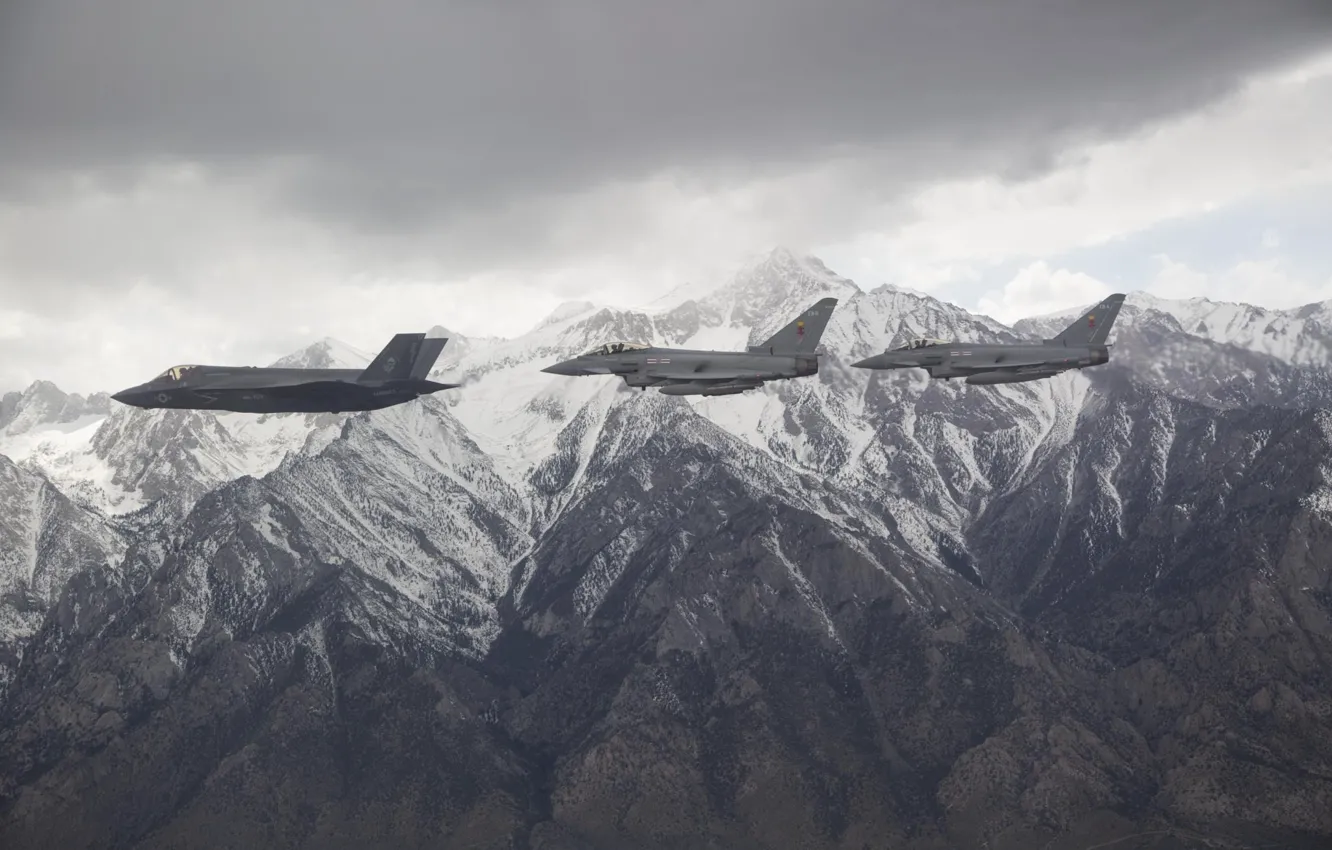 Photo wallpaper Lightning, Lightning II, F-35, Typhoon, Lockheed Martin