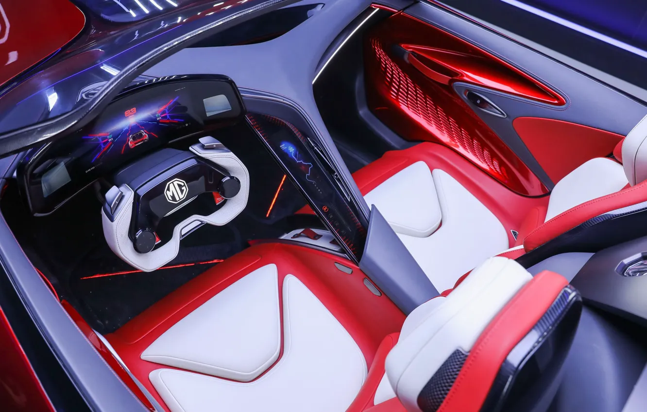 Photo wallpaper Concept, technology, Roadster, sports car, display, exterior, the interior of the car, MG Cyberstar