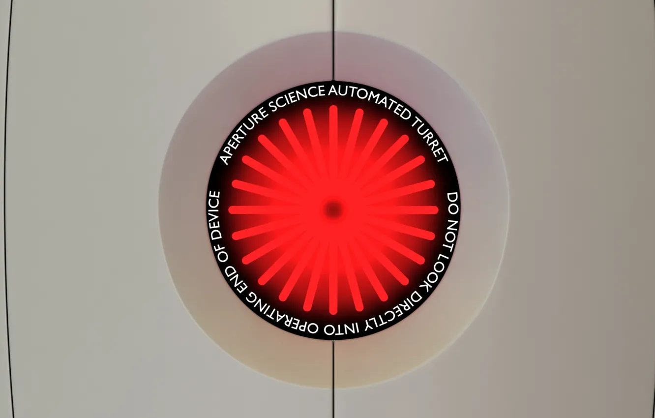 Photo wallpaper the portal, machine, laser, portal, turret, turret