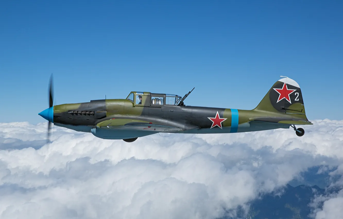 Photo wallpaper attack, the plane, The second World war, Il-2, Il-2M3, THE RED ARMY AIR FORCE