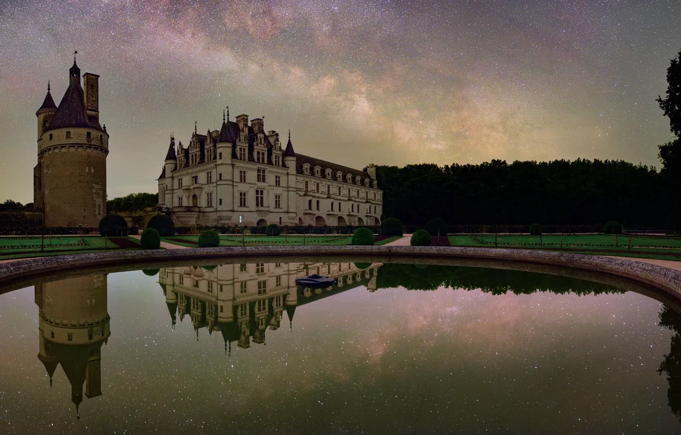 Photo wallpaper night, castle, architecture
