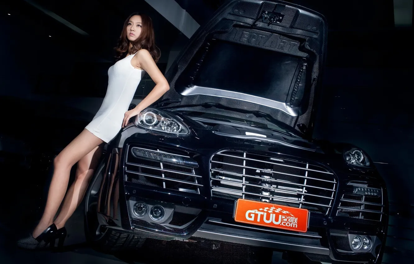 Photo wallpaper car, girl, girl, Asian, car, Asian girl