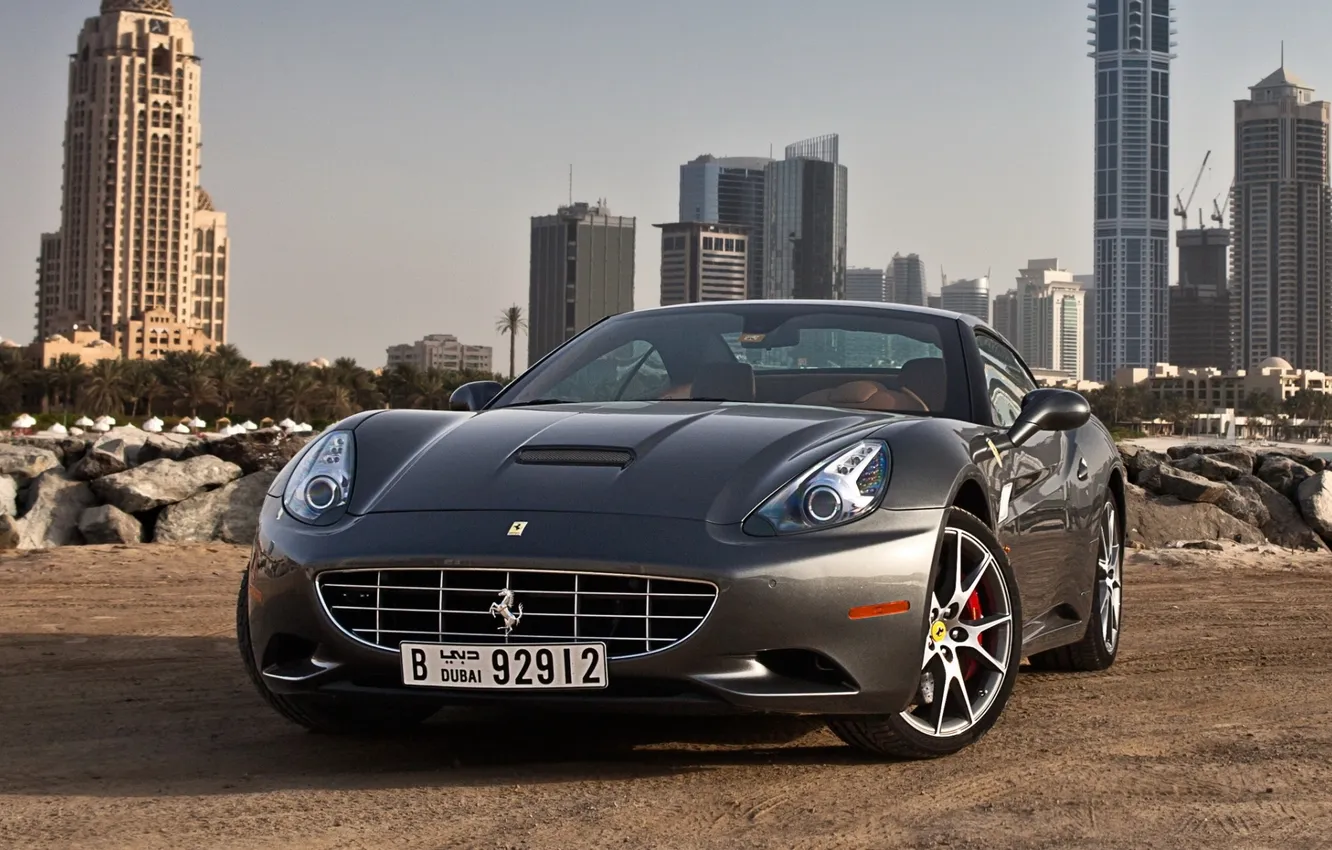 Photo wallpaper grey, background, Ferrari, CA, Ferrari, supercar, California, the front