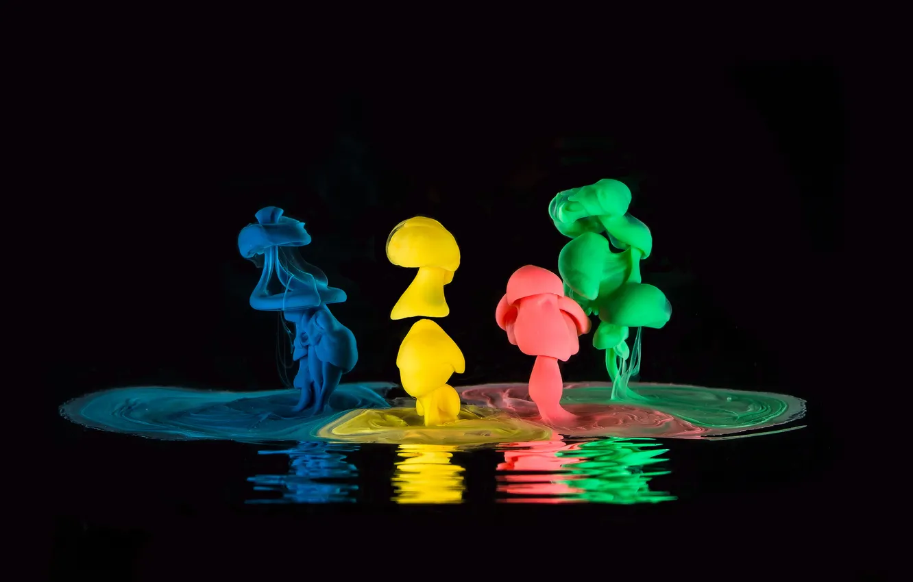 Photo wallpaper water, paint, color