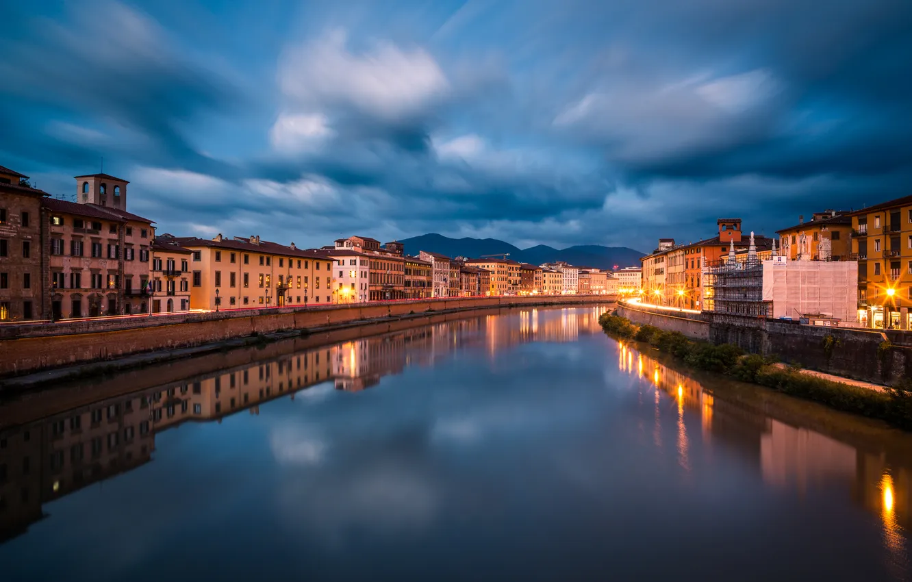 Photo wallpaper Italy, architecture, Pisa, building, Toscana, waterfront