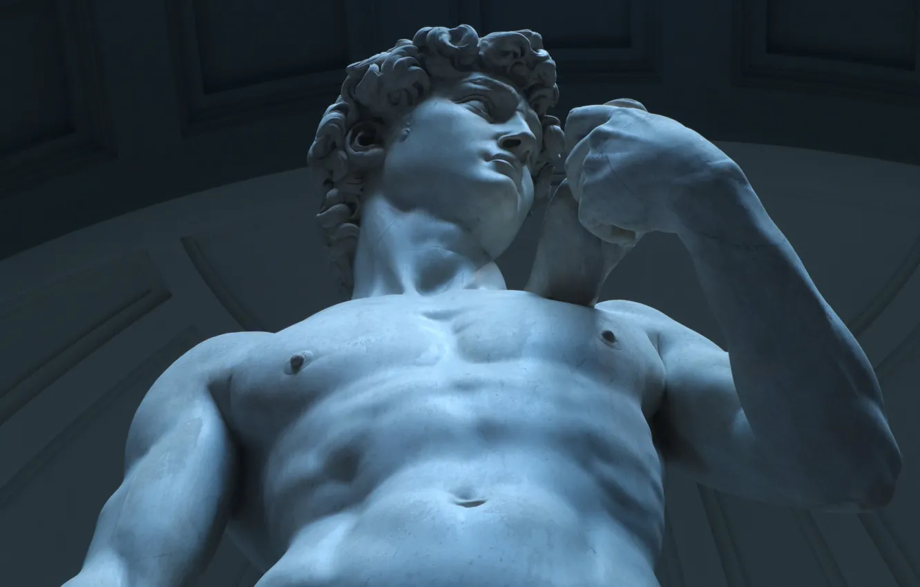 Photo wallpaper sculpture, Renaissance, Michelangelo, David, fragment, Renaissance Era