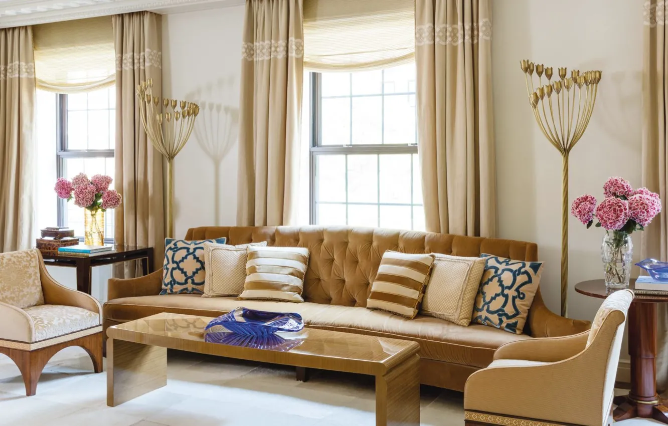 Photo wallpaper interior, chair, sofa, living room