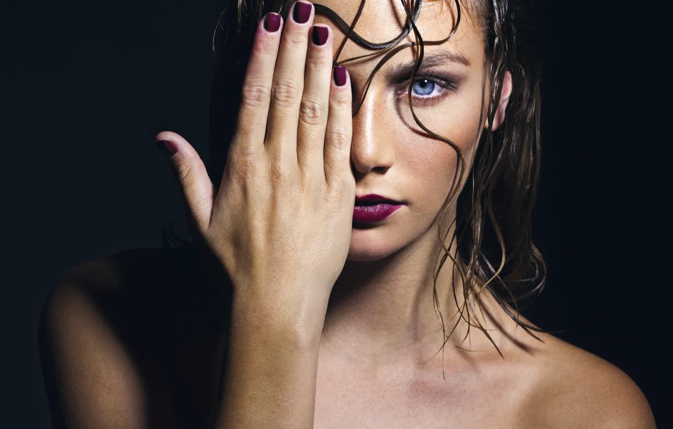 Photo wallpaper wet, nails, female