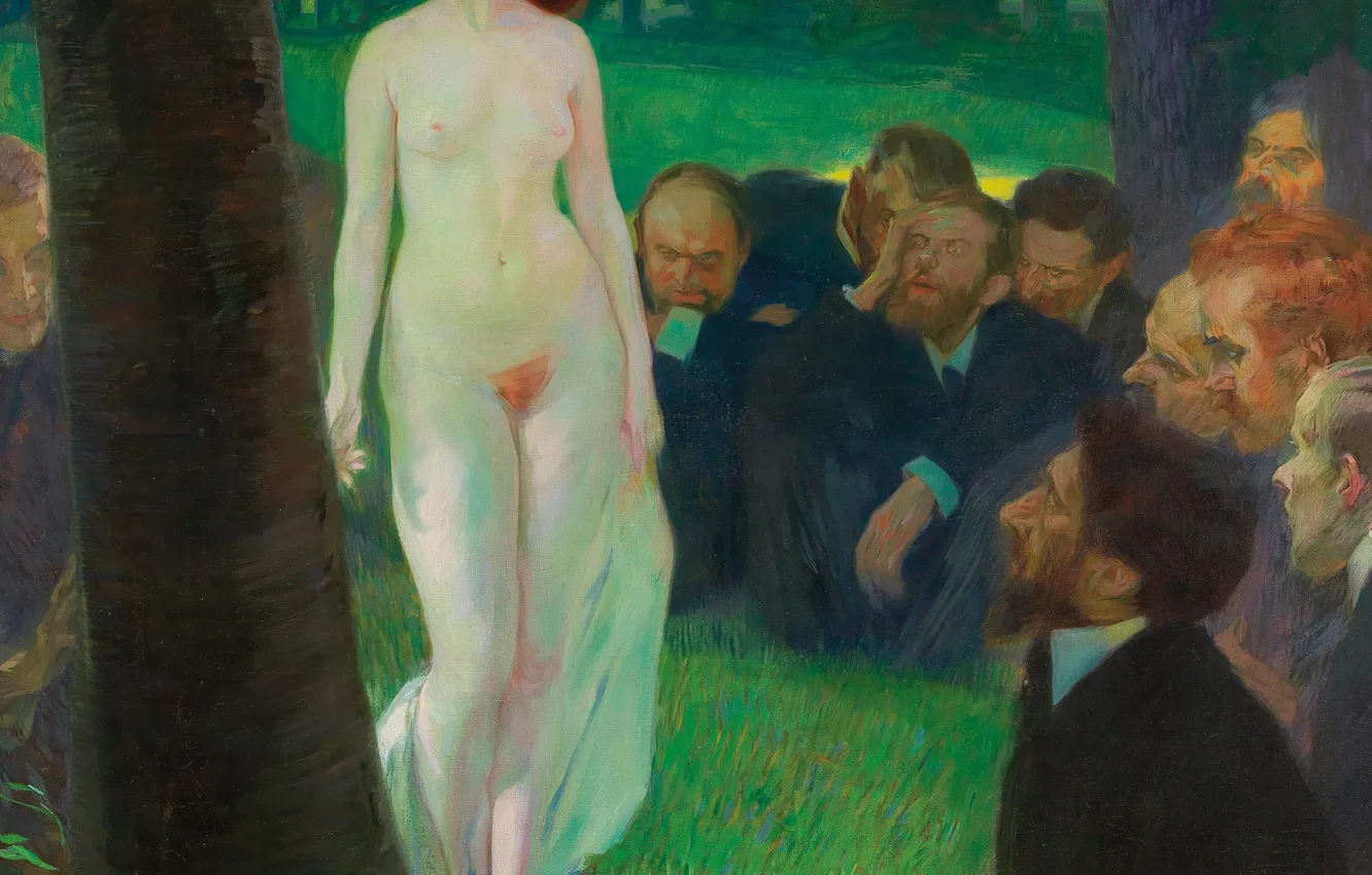 Photo wallpaper woman, picture, male, Eva, naked, Austro-Hungarian artist, Otto Friedrich, Otto Friedrich