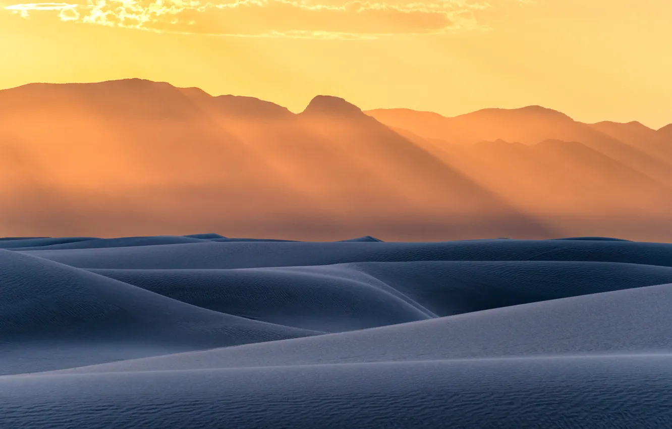 Photo wallpaper mountains, dawn, desert