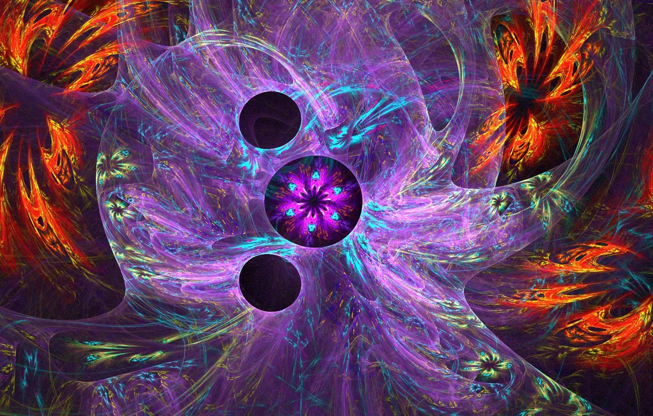 Photo wallpaper stars, circles, flowers, abstraction, background, Wallpaper, pattern, fractal