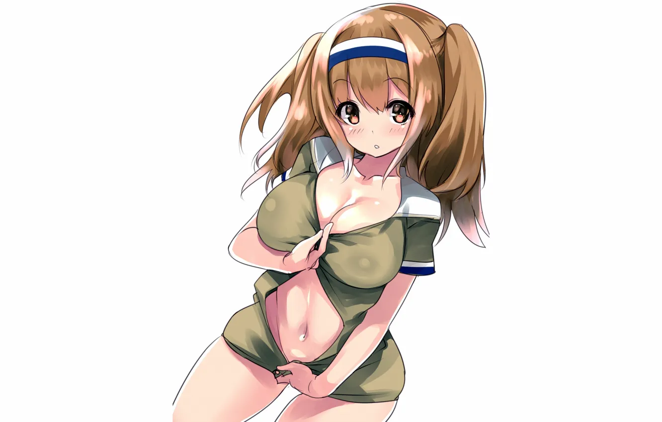 Photo wallpaper girl, sexy, cleavage, long hair, dress, brown hair, brown eyes, boobs