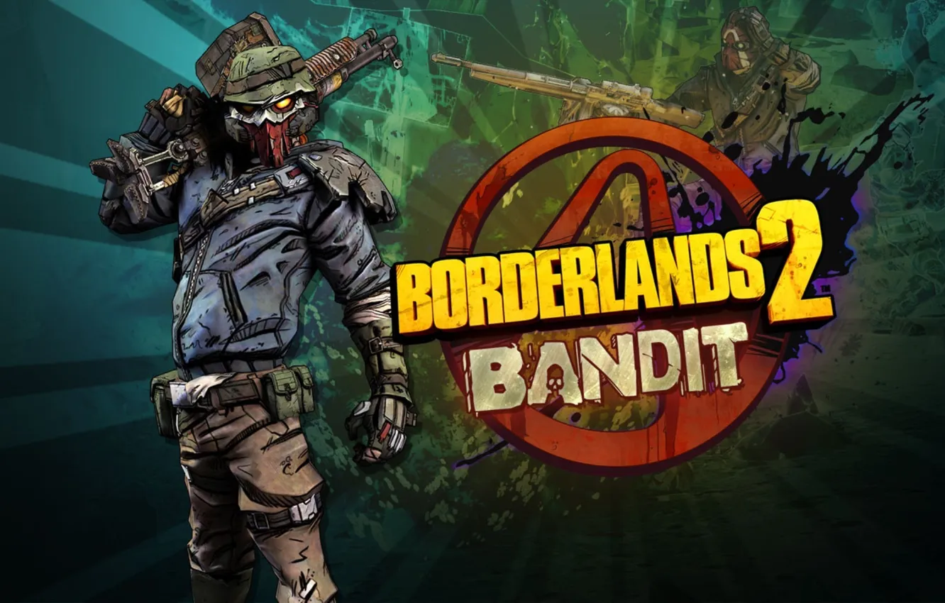 Photo wallpaper weapons, the game, mask, the bandits, Borderlands
