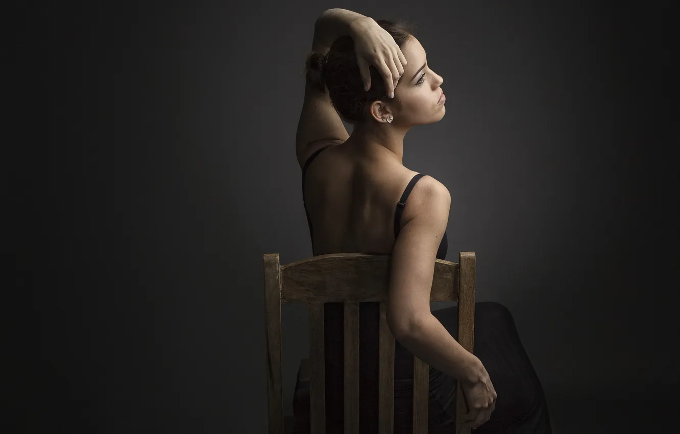 Photo wallpaper background, portrait, chair, Lydia