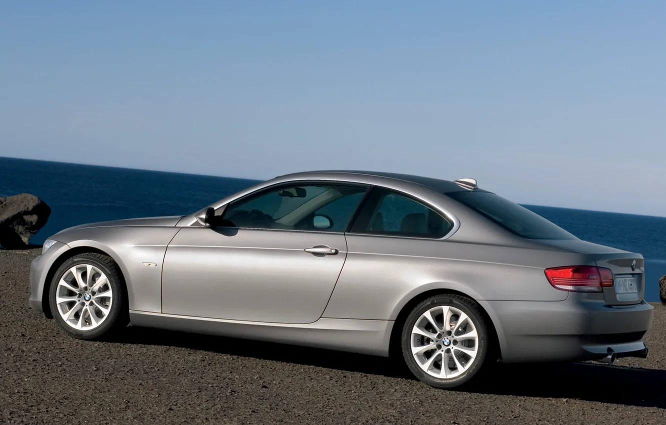 Photo wallpaper sea, stone, BMW, Coupe