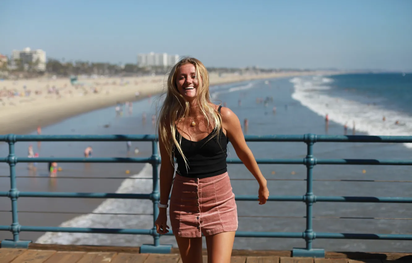 Photo wallpaper summer, girl, joy, smile