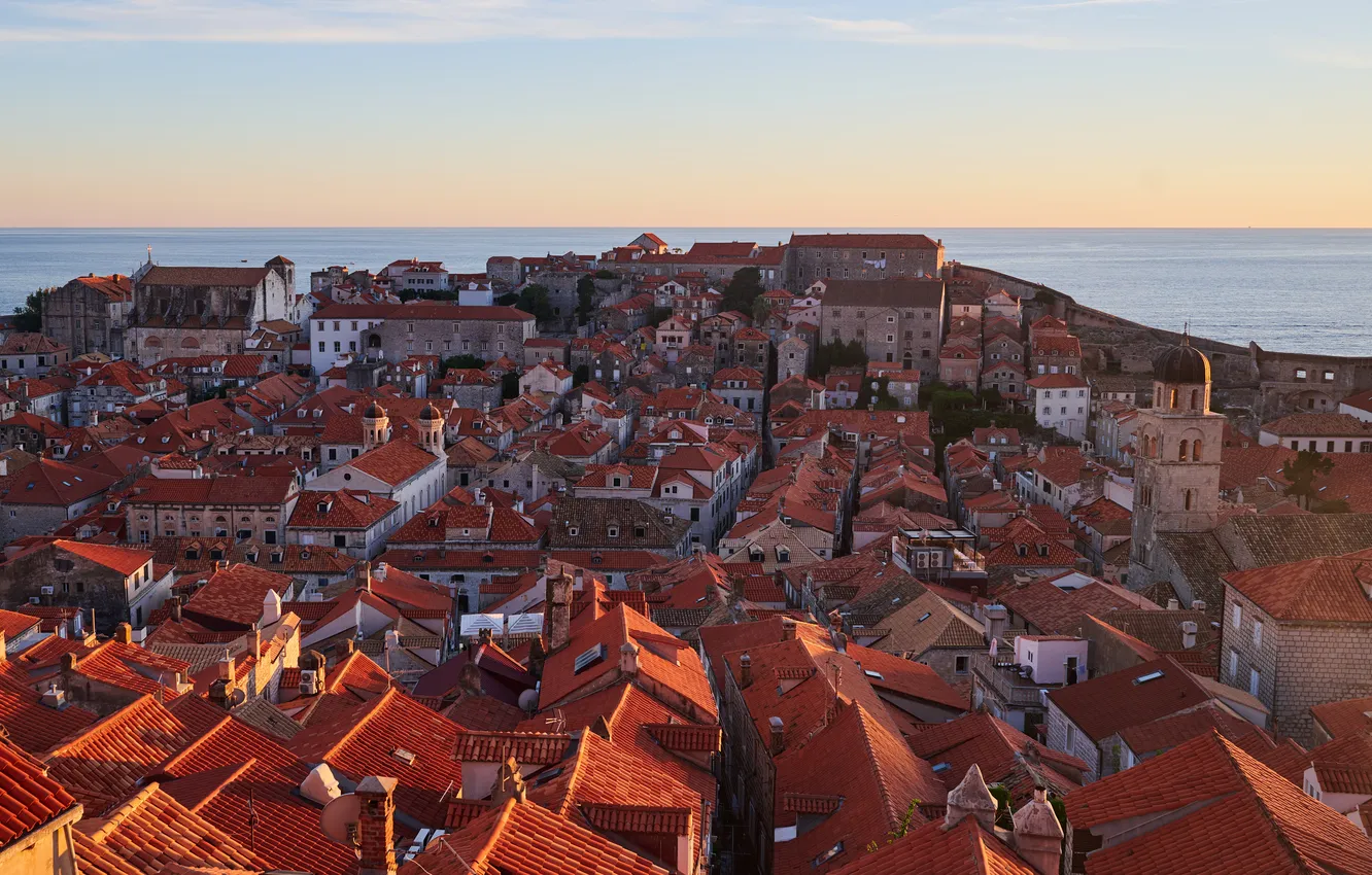 Photo wallpaper sea, building, Croatia, Dubrovnik