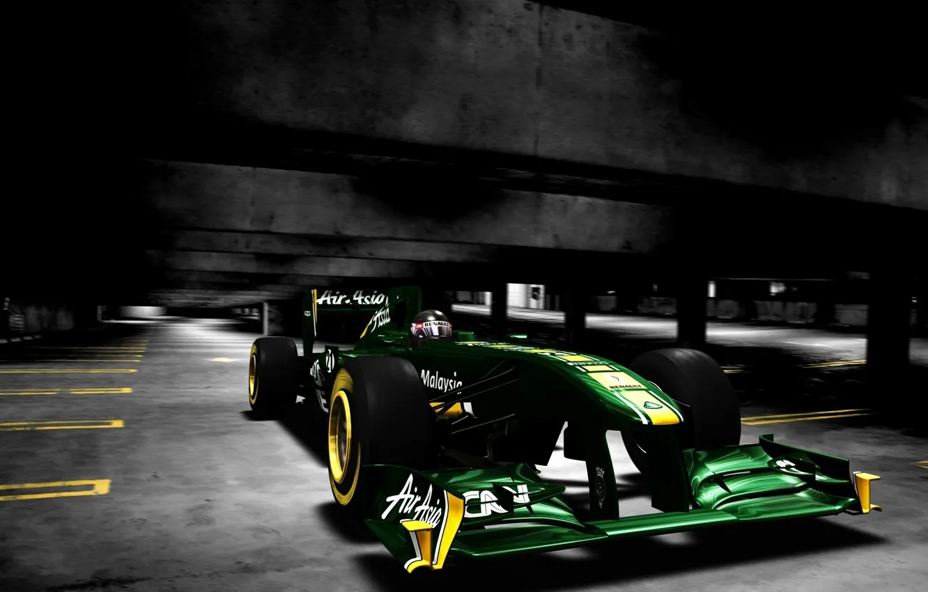 Photo wallpaper green, formula 1, the car, lotus renault