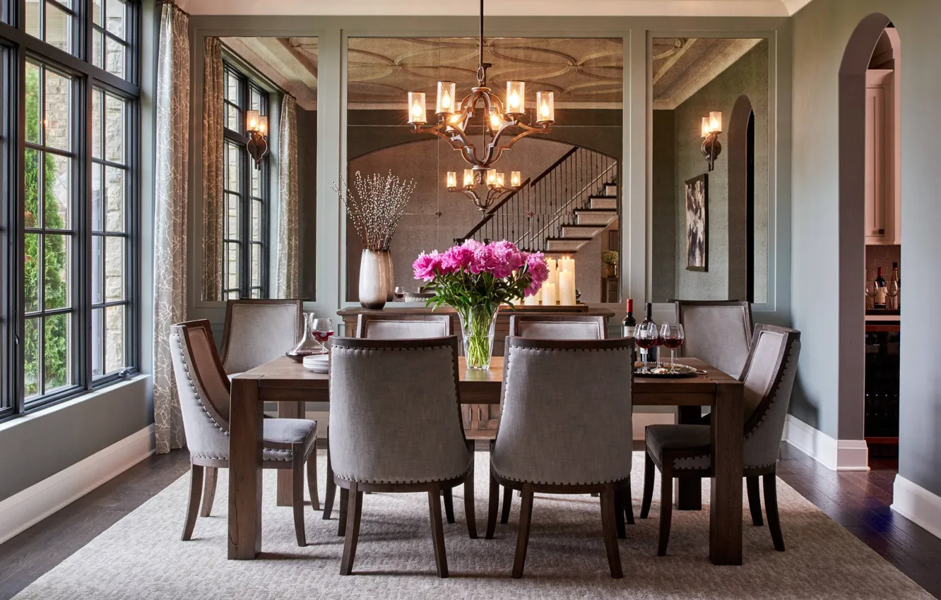 Photo wallpaper design, style, Villa, interior, luxury, dining room, Cranbrook luxury home