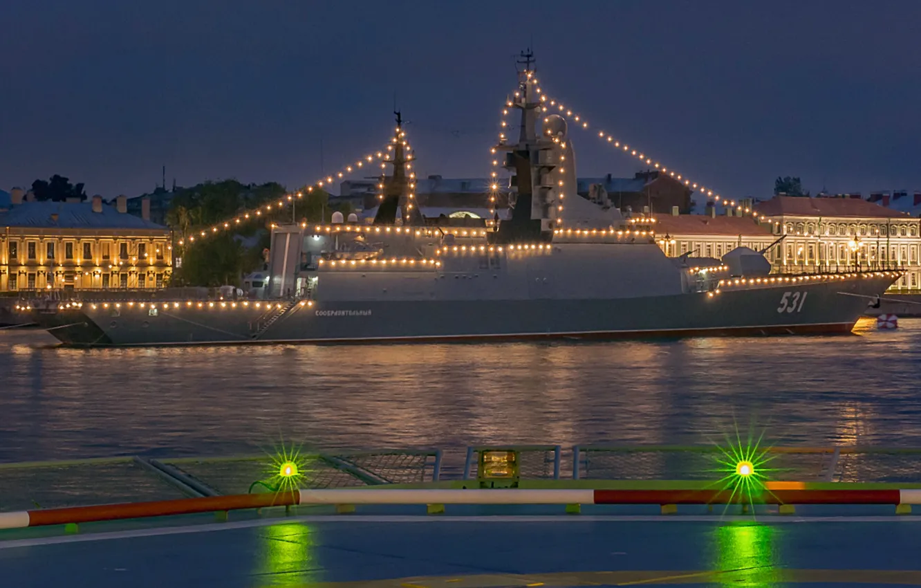 Photo wallpaper Corvette, illumination, quick-witted