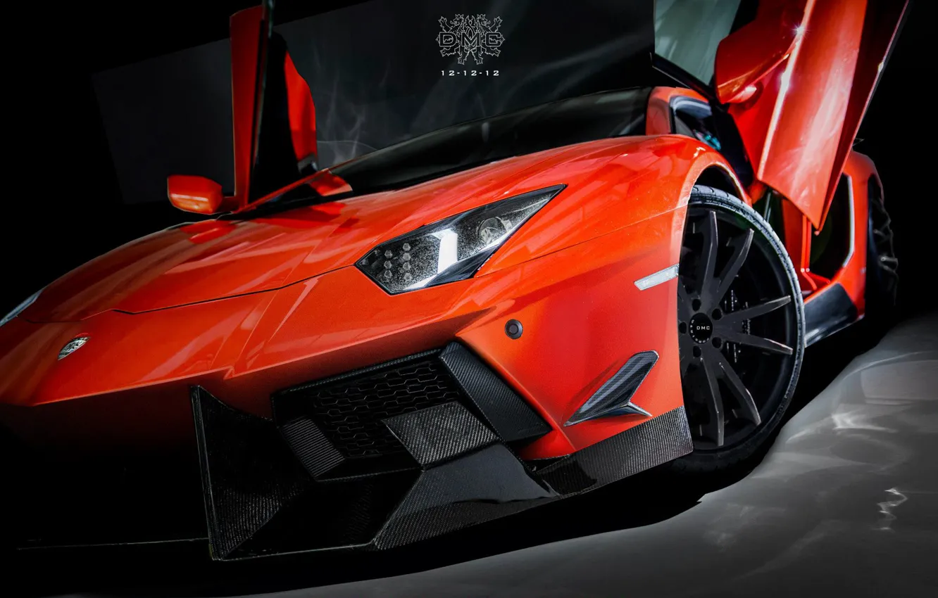 Photo wallpaper Orange, Lamborghini Aventador, DMC Tuning