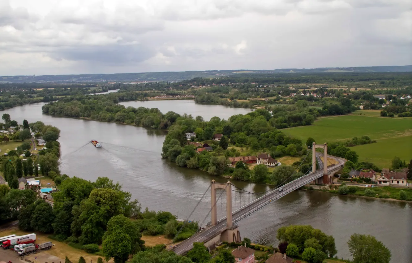 Photo wallpaper city, river, Town