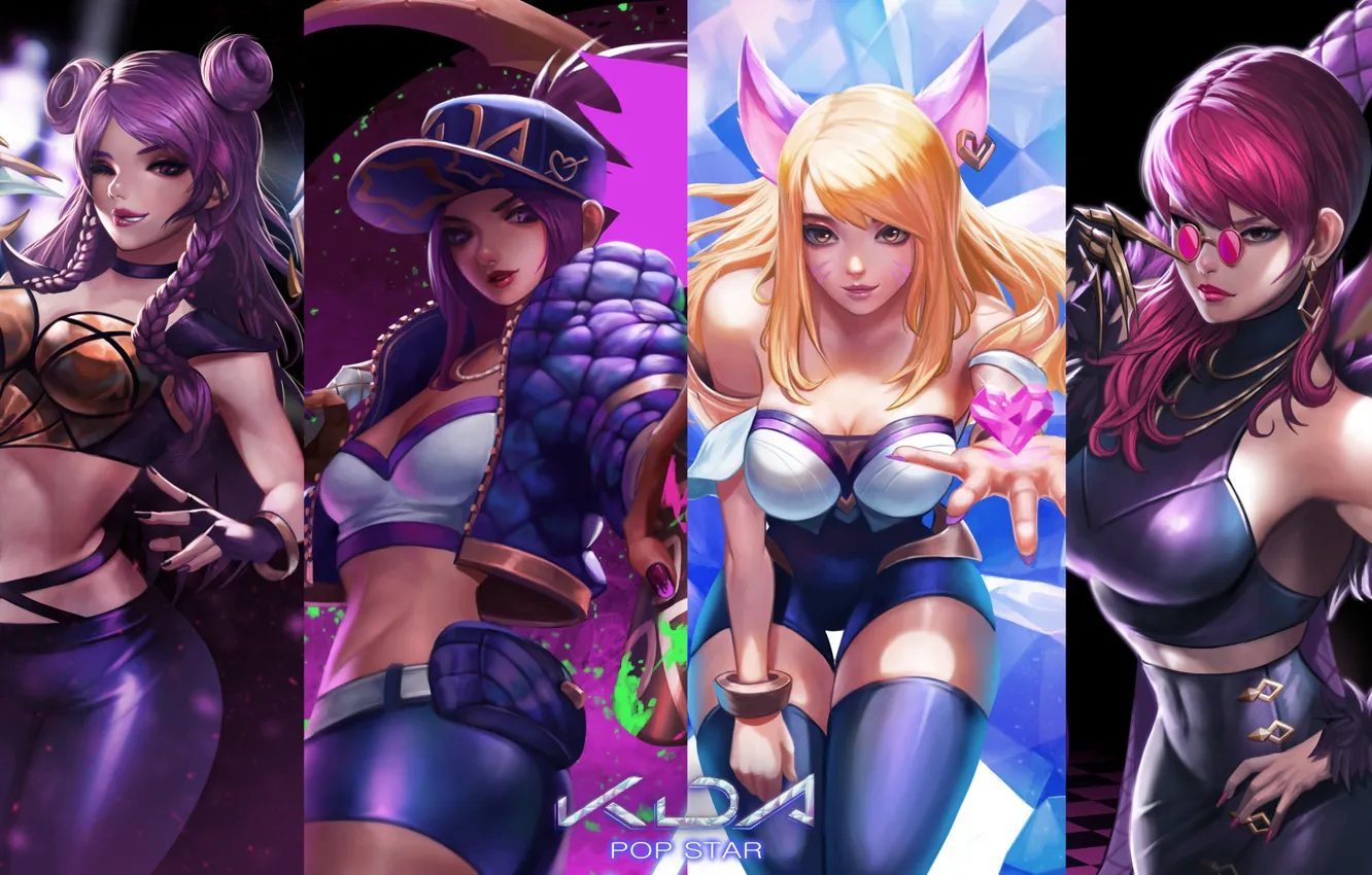 Photo wallpaper Akali, League of Legends, Ahri, Evelynn, Kai'Sa