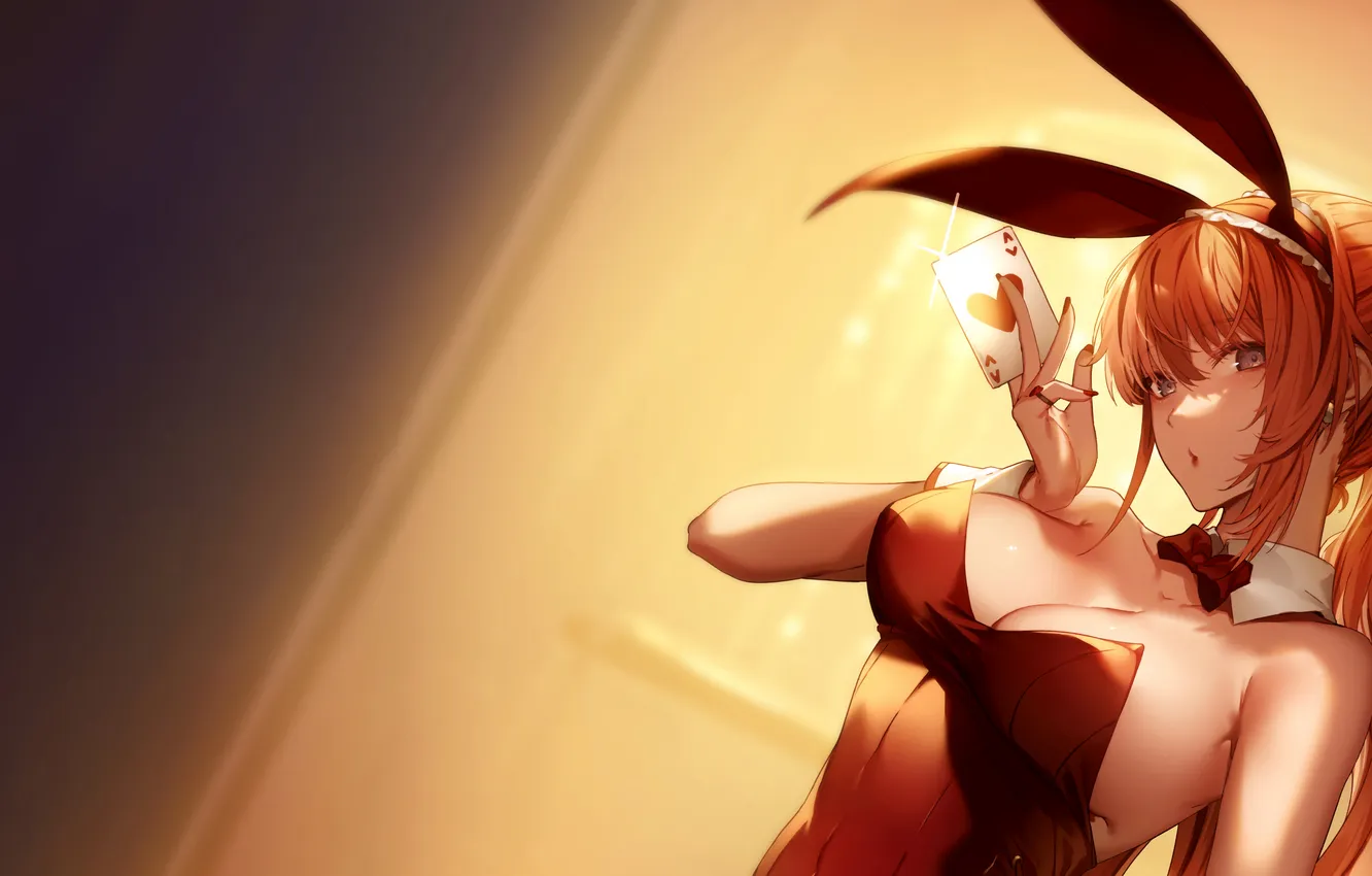 Photo wallpaper girl, sexy, cleavage, long hair, boobs, anime, beautiful, purple eyes