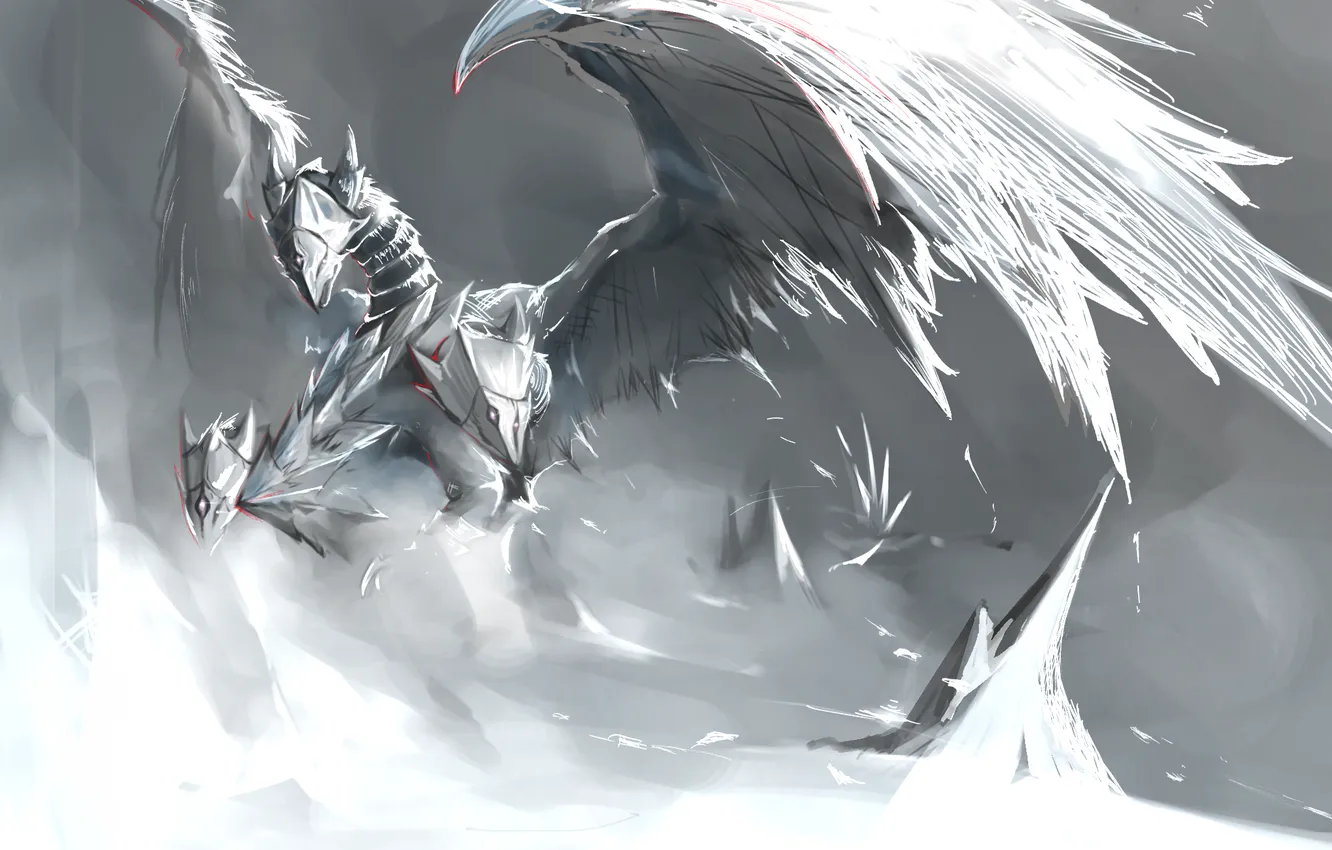 Photo wallpaper anime, dragon, solo, digital art, fan art, artwork, Yu Gi Oh, Trishula Dragon of the …