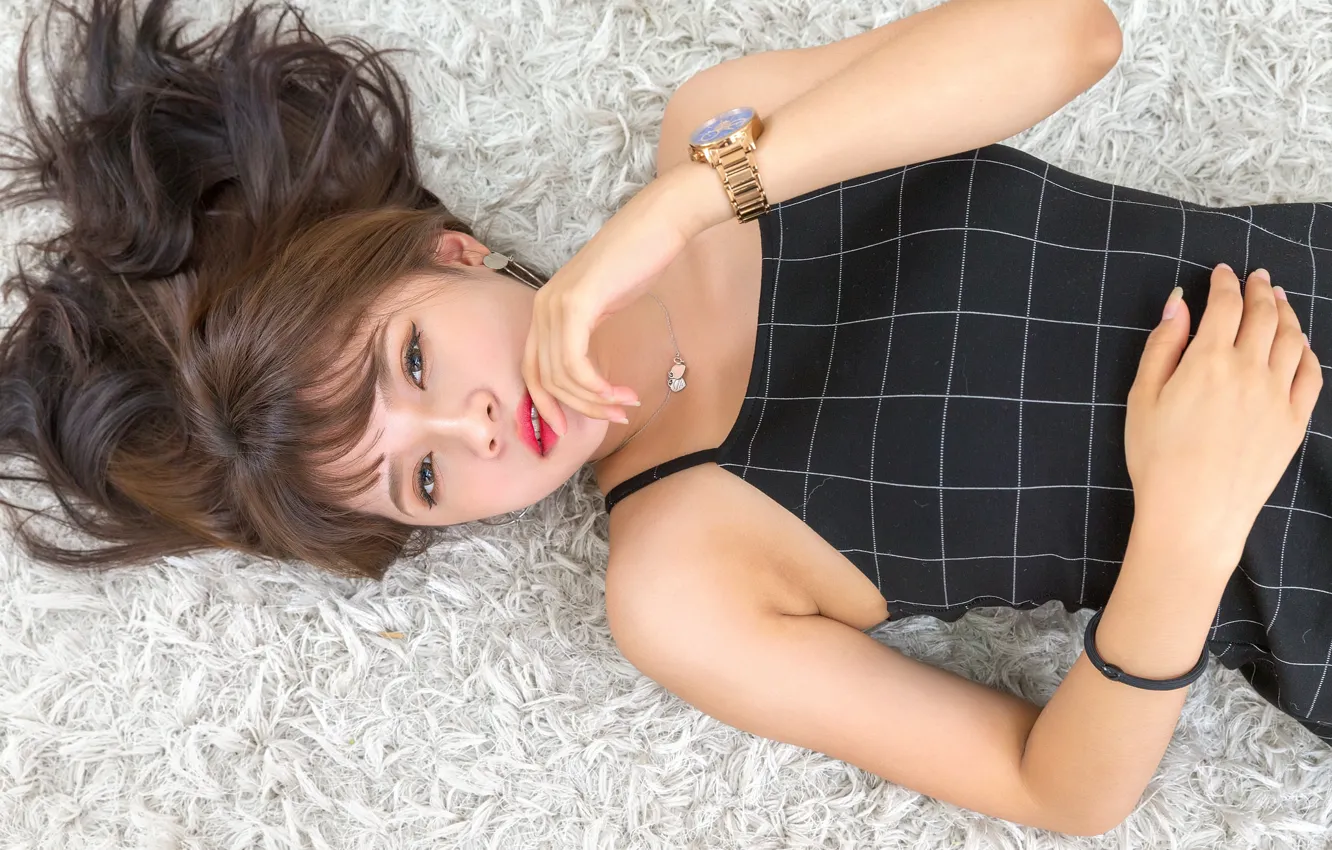 Photo wallpaper look, face, hair, lies, Mat, Asian