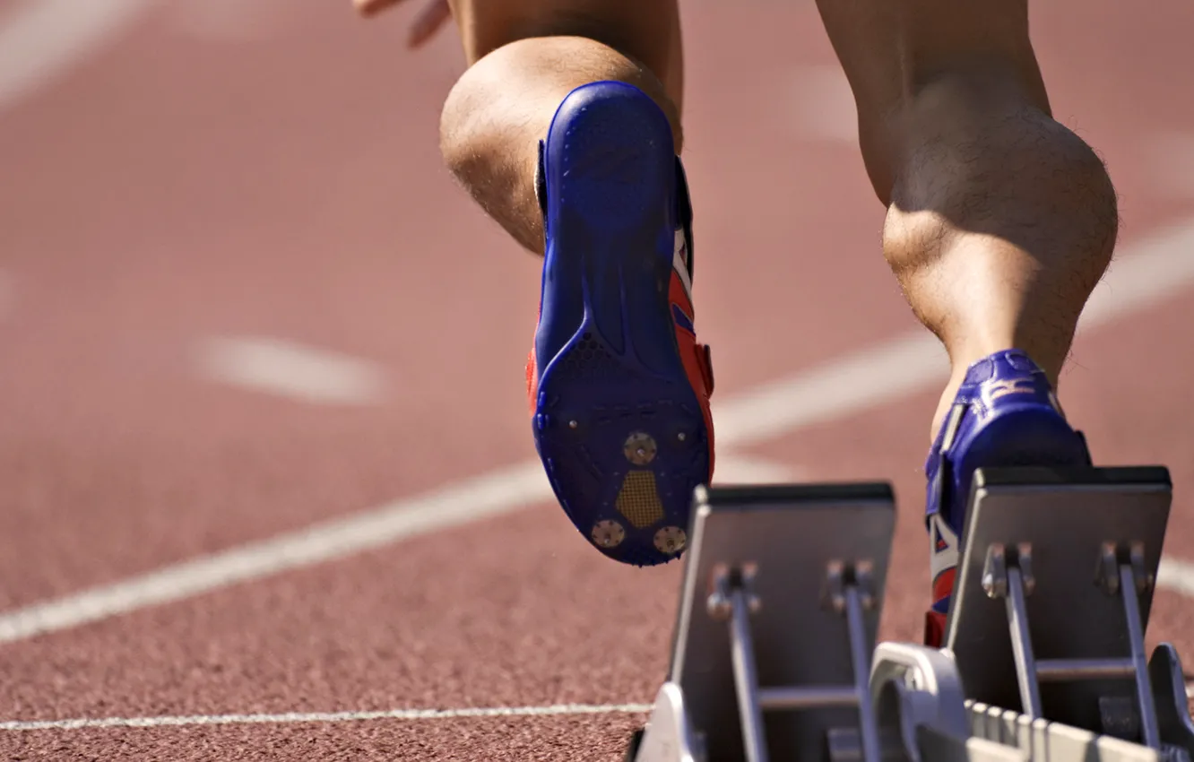Photo wallpaper FEET, MUSCLE, The CLIPS, SNEAKERS, STADIUM, RUNNING, TRACK